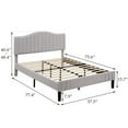 thumbnail image 5 of VECELO Full Size Bed Frame, Modern Upholstered Platform Bed Frame with Flannel Adjustable Headboard, Strong Wood Slats Supports, No Box Spring Needed, Gray, 5 of 11