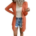 thumbnail image 1 of Manteau pour Dames Automne Hiver Manches Longues Tricoté Manteau Ouvert devant Cardigan Mi-Long Chaud Couleur Unie Mode Manteau Extérieur Trench Col Rond, 1 of 6