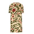 thumbnail image 4 of GaThRRgYP Hidden Pockets Short Sleeve V-Neck Dress-Functional Design,Womens Summer Pockets Printing Dresses Loose V-Neck Short Sleeve Dresses Khaki XXXXXL, 4 of 5