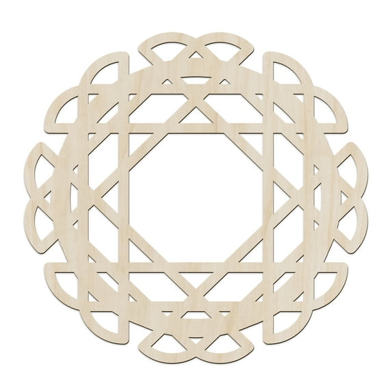 Mandala Wooden Wall Art, Geometric Mesh Oriental Abstract Art, Birch Wood Plywood Rustic Wall Art Accent for Hallway Bedroom Living Room Cafes and Offices, 11.4" X 11.4" X 0.1", by Ambesonne