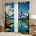 thumbnail image 2 of Castle Fairy Moutain Jungle Curtains Pack of 2 (42x84 Each) for Boys Girls,Nature Scenery Curtains Blackout,Blue Green Bedroom Curtains,Luxury Bedroom Decor, 2 of 6