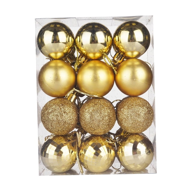 24 Uds bolas de Navidad adornos navideños decoración del hogar decoraciones navideñas Adornos de de Navidad para año Nuevo hogar de Acción de Dorado