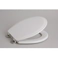 thumbnail image 3 of Centoco 700BN-001 Round Molded Wood Toilet Seat with Brushed Nickel Hinges, Centocore Technology, White, 3 of 5