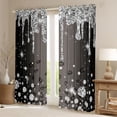 thumbnail image 2 of Homewish Silver Splash Glitter Blackout Curtains Set of 2 (52x84 Each) for Kids Children Teens,Bling Crystal Window Curtains,Leopard Print Curtains and Drapes,Lightweight Room Decor, 2 of 6