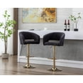 thumbnail image 2 of Guyou Modern Swivel Bar Stools Set of 2, Adjustable Lambswool Counter Bar Chairs with Footrest for Kitchen Island Dining Room, Black, 2 of 12