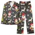 thumbnail image 4 of VBTAPA Womens Christmas Pajama Sets 2 Piece Pjs Sleepwear Soft Comfy Loungewear Cute Snowman Printed Long Sleeve Button Down Shirt Matching Pants Set Xmas Gift 2025 Gray XXL, 4 of 5