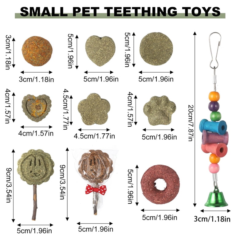 Qweryboo Natural Timothy Hay Chew Toys, 16-Piece Set photo 7