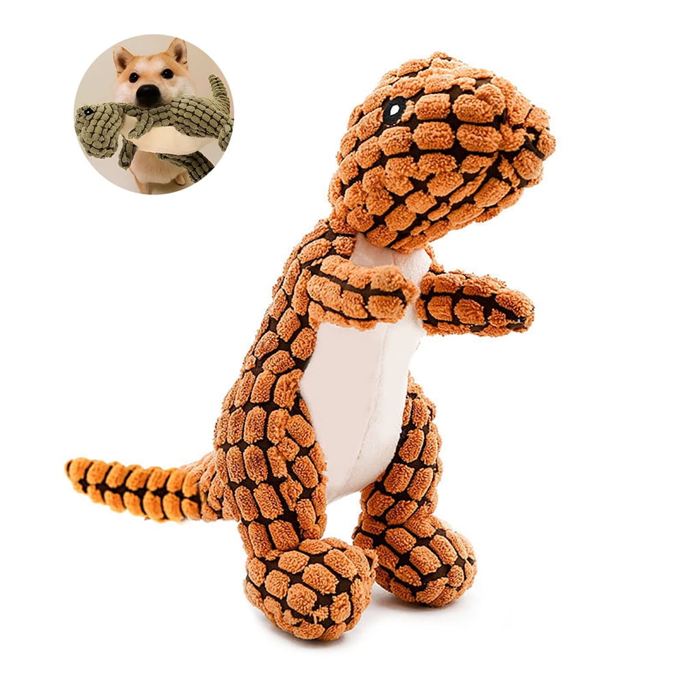 2023 New Indestructible Robust Dino, Unbreakable and Squeaky Stuffed Plush Dog Toy for