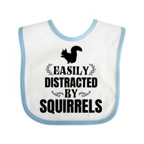 Inktastic Easily Distracted by Squirrels Boys or Girls Baby Bib