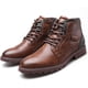 thumbnail image 2 of Botas cortas de cuero para hombre, estilo retro, antideslizantes, con cremallera lateral, informales, para otoño e invierno., 2 of 5
