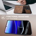 thumbnail image 3 of SaniMore Case for Motorola Moto X30 Pro 6.7" 2022, PU Leather Case Detachable Magnetic Zipper Wallet Card Slots Kickstand Wireless Charging Anti-drop Shockproof 360°Protection Case, Brown, 3 of 7