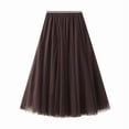 thumbnail image 2 of Long Tulle Skirts for Women Elastic High Waist A Line Midi Skirt Flowy Ruffled Tiered Skirt Tutu Skirts, 2 of 3
