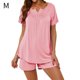thumbnail image 1 of Conjunto de ropa de dormir de mujer Sexy con cuello en V Top Shorts camisón de dormir, rosa, M Inevent AP001530-17, 1 of 7