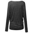thumbnail image 2 of FashionOutfit Women's Round Neck Shoulder Batwing Long Sleeve Tunic Long Top, 2 of 3