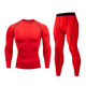 thumbnail image 1 of Conjunto de mono deportivo de manga larga rojo para hombre, ropa interior de baloncesto para entrenamiento y carrera, ropa de fitness de secado rápido para otoño e invierno, 1 of 4