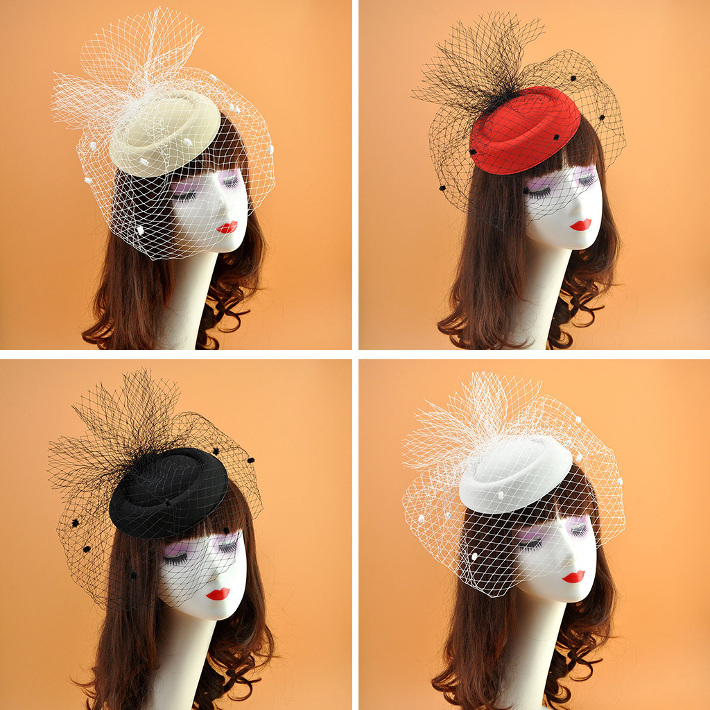 Fascinators Hats 20s 50s Solid Color Pillbox Hat Cocktail  display picture 1
