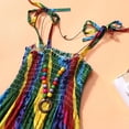 thumbnail image 3 of CHUANK Robe Arc-en-Ciel pour Bébés Filles Princesse Sans Manches Col Halter Tutu de Plage Robe d'Été, 3 of 5