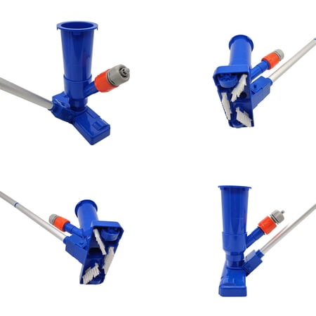 Portable Swimming Pool Vacuum Cleaner with Salvage Net 2-in-1 Pool Cleaning Tool Combination Manual Pool Vacuum and Skimmer Net Set Lightweight Handheld Pool Cleaner for Debris Removal