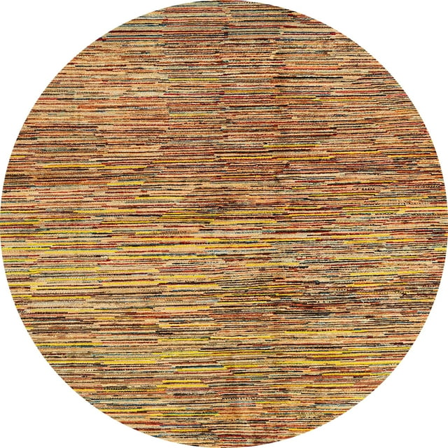 Ahgly Company Tapis d'Intérieur Ronds Abstraits Orange, Tapis de Zone Abstraits, 5 Pieds Rond