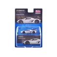 thumbnail image 5 of Koenigsegg Jesko Attack Silver Metallic with Blue Stripes "Global64" Series 1/64 Diecast Model by Tarmac Works, 5 of 6