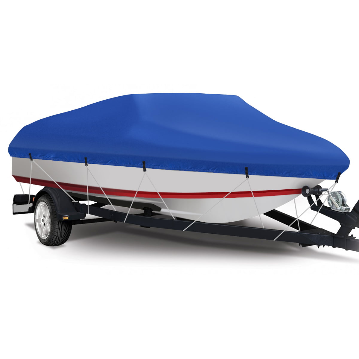 MASO Trailerable Boat Cover,Heavy Duty 20-22ft 210D UV Protected Waterproof yacht Speedboat Fish-Ski V-Hull Cover Bag