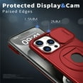 thumbnail image 4 of SaniMore Case for iPhone 15 Pro Max, Slidng Camera Window with Kickstand Holder, Magnetic Car Mount, Function Slim Fit Protection Shockproof Anti-fall Magnetic Cover for iPhone 15 Pro Max, Red, 4 of 6