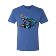 thumbnail image 2 of Trippy California Rainbow Neon Wolf Mountain Silhouette | Mens Animal Lover Premium Tri Blend T-Shirt, Vintage Royal, X-Large, 2 of 4