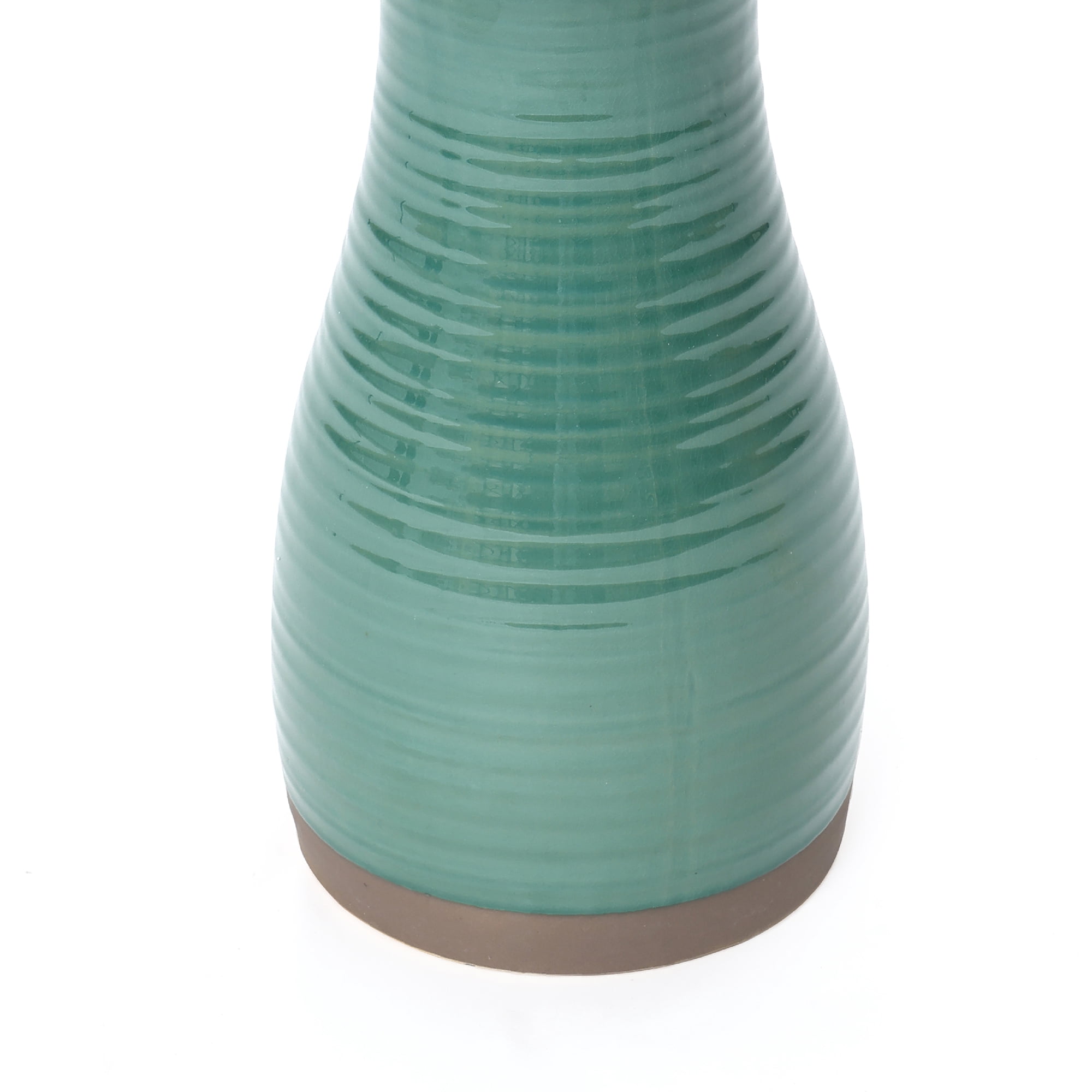 LuxenHome 20.5" Elegant Ceramic Bird Bath for Outside with Leaf Pattern, Jade Green
