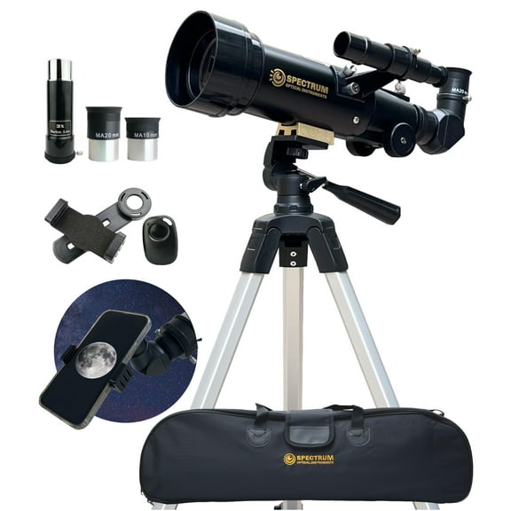 TourStar 70AZ Refractor Telescope Carry Bag Bundle – 70mm Aperture 400mm Focal Length Telescope – Bonus Smartphone Adapter - Alt-AZ Gift Telescope for Beginners - day and night use – Compact