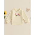 thumbnail image 5 of Mommy and Me Matching Outfits Letter Print Long Sleeve Crewneck Sweatshirt Pullover Tops, 5 of 10