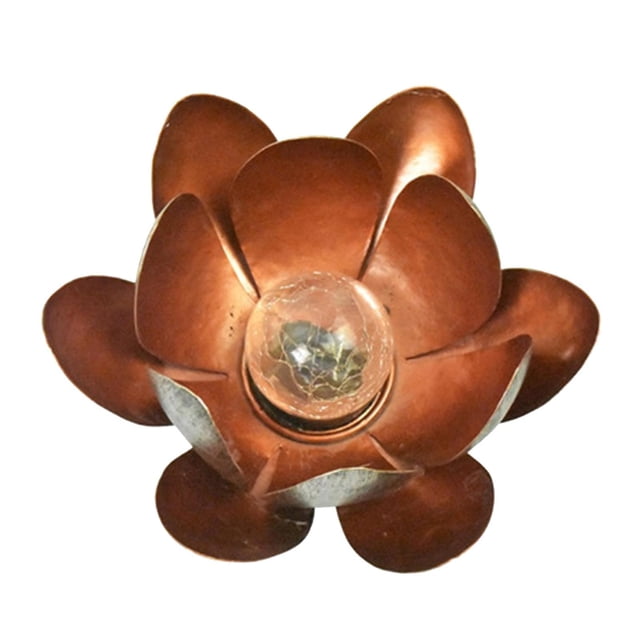 Lámpara solar de la noche de la flor de Lotus, decoración de la boda del Cobre plateado Zulema Luz de exterior Lotus