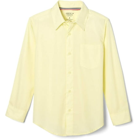 French Toast Unisex L/S Button-Down Shirt Color: yellow Size: 18