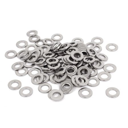 100pcs Silver Tone 304 Stainless Steel Flat Washer 1/4  for Screws Bolts