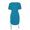 1_Light Blue, variant on Asxite Summer Dresses for Women Casual Solid Round Neck Adjustable Drawstring Short Sleeve Slim Sundress