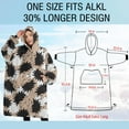 thumbnail image 4 of Oversized Wearable Blanket Hoodie,Black Cute Hedgehog Pattern Sherpa Blanket Hoodie with Super Pockets,Super Warm Fuzzy Pullover for Women & Men, 4 of 6