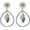 Green & White, variant on Rayna Jewelry Boutique Cubic Zirconia & Onyx Gemstone Teardrop Design Dangle Earrings 18kt Yellow Gold Plated