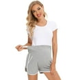 thumbnail image 2 of Fengqque Maternity Pants High Waist Support Casual Comfortable Pockets Loose Contrast Color Pregnant Shorts, 2 of 7