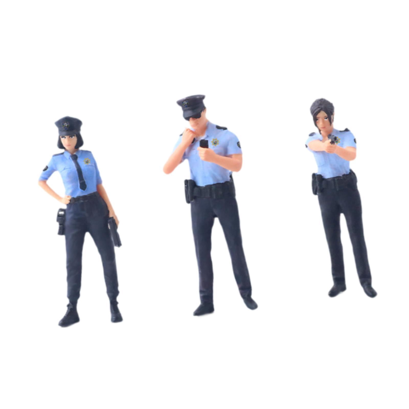 Dualoai 3 Pieces 1/64 Figures People Collection Railway Layout Standing People Model