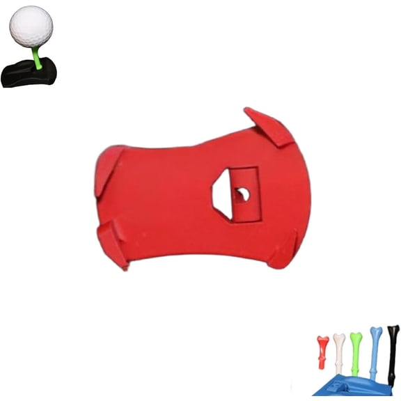 Hinged Turf Base V3 for Golf Ball, Golf Simulator Accessories Tees, Turf Tee for Artificial Turf - Includes Pre-Cut Tee Variety Packs for Outdoor Indoor Winter Turf and Driving Range Home 1pcs red