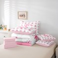 thumbnail image 6 of Homewish Bowknot Monogrammed C Twin Bedding Sets 7-Piece for Girl, Dreamy Pink Xmas Tree Bedding Comforter Set, Merry Christmas Reversible Sheet Sets, Breathable Home Decor, 6 of 8