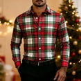 thumbnail image 4 of Xuniizn Mens Button Down Shirt, Christmas Plaid Long Sleeve Breathable Casual Festival Classic Tops, Lightweight Soft Cozy Big & Tall Shirts, S-3XL, 4 of 5