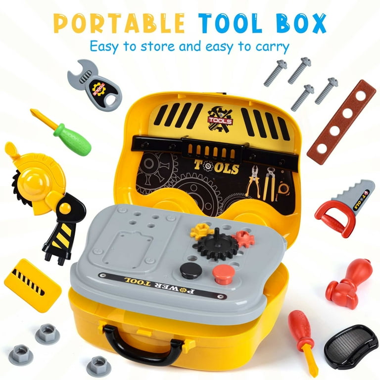  POFJOEQ Kids Tool Bench with Electric Drill, Transformable Tool  Set, Build Your Own Toy Tool Box-90PC Realistic Tools and Accessories : Toys  & Games