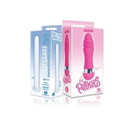 Sexy, Kinky Gift Set Bundle of Glass Thins, Cylindrical Glass Plug and Icon Brands Pinkies, Ridgy