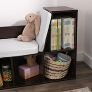KidKraft Wooden Child Bookcase with Reading Nook, 6 Shelves, Espresso, For Ages 3+
