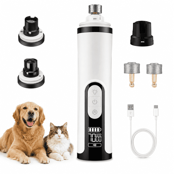 DAYBETTER Dog Nail Grinder, 3-Speed Quiet Dog Nail Trimmers with 2 LED Lights, Rechargeable Low Noise Painless Paws Grooming for Small Medium Large Dogs