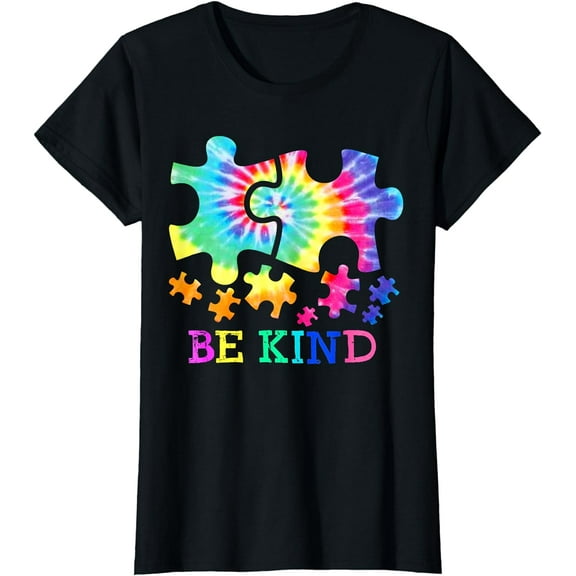 Be Kind Autism Puzzle Pieces Shirt Tie Dye Autism Awareness T-Shirt