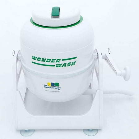 WonderWash Portable Mini Washing Machine for Apartment & Tiny Spaces - Manual Hand Clothes Washer with Retro Design - Clean Laundry Anywhere with Our Countertop, Non-Electric, Small Washer - White