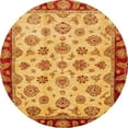 thumbnail image 1 of Ahgly Company Indoor Round Abstract Orange Red Oriental Area Rugs, 6' Round, 1 of 6