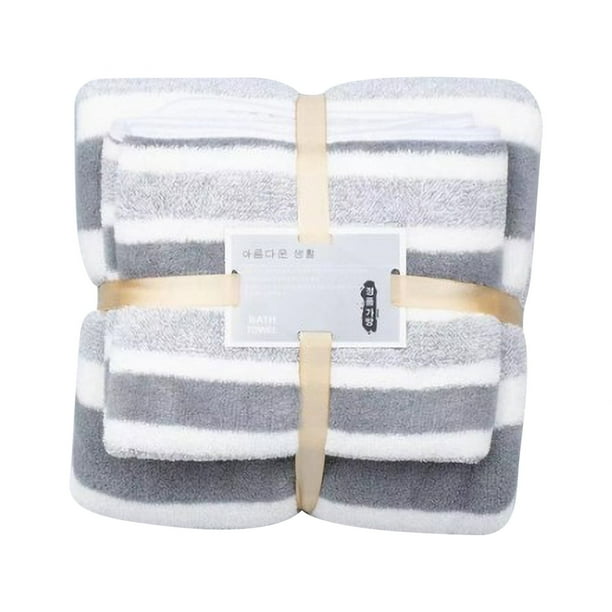 Juego de Toallas de Terciopelo Coral, Toalla de Baño de Algodón Suave, Toalla Facial de Alta Absorción, Versátil para Baño, Gimnasio, Spa, Regalo de Boda, 1 Toalla de Baño + 1 Toalla Facial, Tamaño 7
