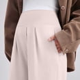 thumbnail image 6 of Purcolt Womens Maternity Over The Belly Wide Leg Pants Stretchy High Waist Loose Fit Baggy Pregnancy Pants Business Work Office Trousers, 6 of 6